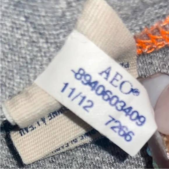 American Eagle Outfitters Athletic Fit Polo Shirt Gray Orange Trim XLT Cotton - Picture 12 of 13